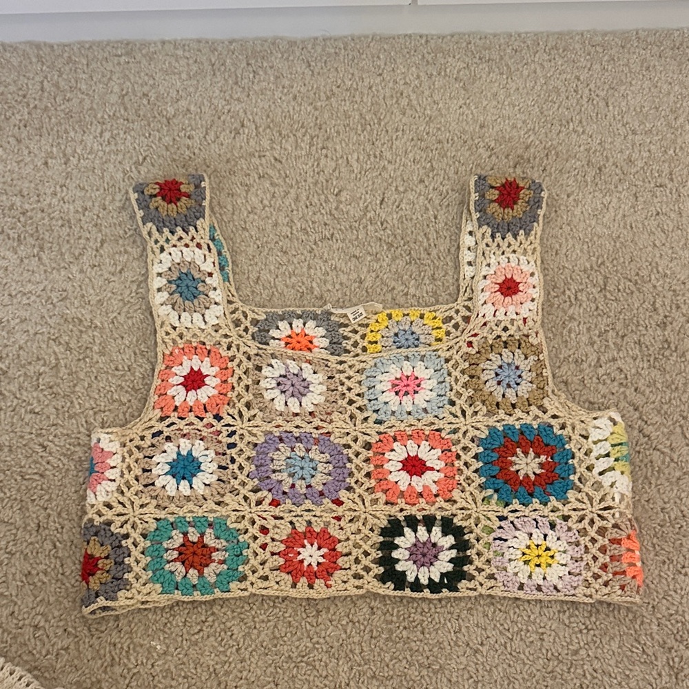 PacSun Crochet Patchwork Tank Top